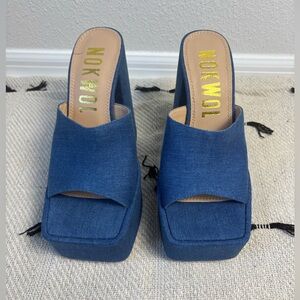 Naked Wolfe Blue Platform Heels